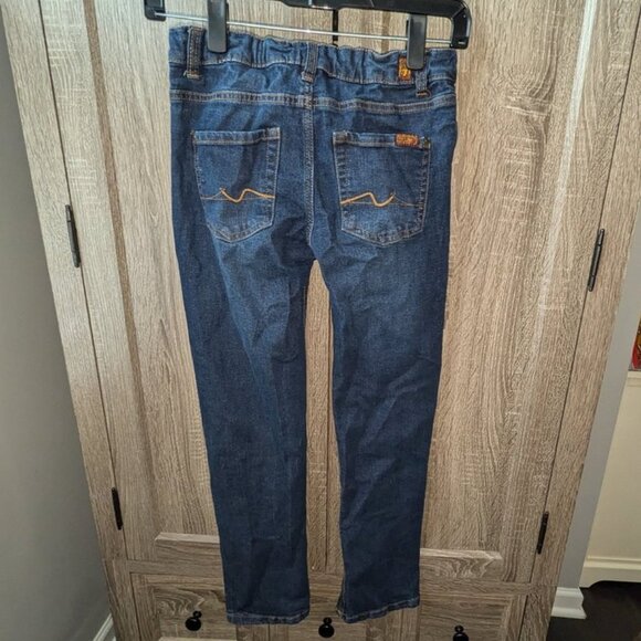 7 For All Mankind Slimmy Slim Fit Straight Leg Dark Wash Stretch Denim Jean Pant - Picture 3 of 4
